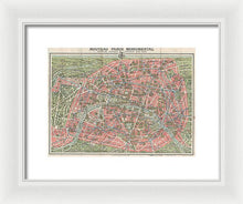 Load image into Gallery viewer, Old Map Paris Monuments 1928 - Framed Print