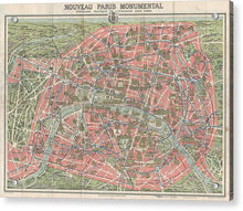 Load image into Gallery viewer, Old Map Paris Monuments 1928 - Acrylic Print