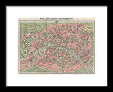 Load image into Gallery viewer, Old Map Paris Monuments 1928 - Framed Print