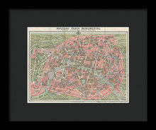 Load image into Gallery viewer, Old Map Paris Monuments 1928 - Framed Print