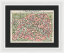 Load image into Gallery viewer, Old Map Paris Monuments 1928 - Framed Print