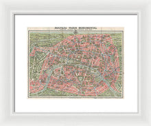 Load image into Gallery viewer, Old Map Paris Monuments 1928 - Framed Print