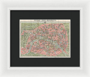 Old Map Paris Monuments 1928 - Framed Print