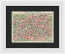 Load image into Gallery viewer, Old Map Paris Monuments 1928 - Framed Print