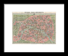 Load image into Gallery viewer, Old Map Paris Monuments 1928 - Framed Print