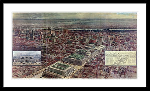 Old Map Of Penn Station 1910 - Framed Print