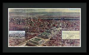 Old Map Of Penn Station 1910 - Framed Print