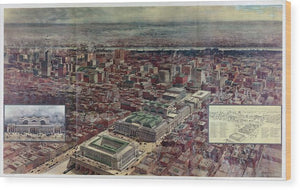 Old Map Of Penn Station 1910 - Wood Print