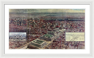 Old Map Of Penn Station 1910 - Framed Print