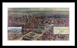 Old Map Of Penn Station 1910 - Framed Print