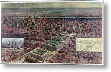 Old Map Of Penn Station 1910 - Metal Print