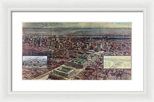 Old Map Of Penn Station 1910 - Framed Print