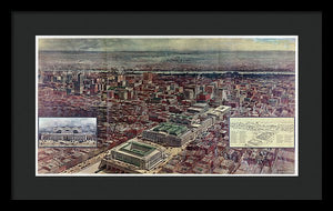 Old Map Of Penn Station 1910 - Framed Print