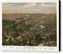 Load image into Gallery viewer, Old Map Of Philadelphia 1876 - Canvas Print