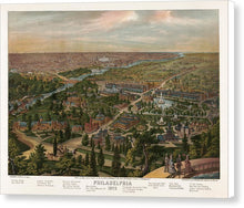 Load image into Gallery viewer, Old Map Of Philadelphia 1876 - Canvas Print