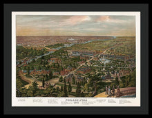 Load image into Gallery viewer, Old Map Of Philadelphia 1876 - Framed Print