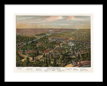 Load image into Gallery viewer, Old Map Of Philadelphia 1876 - Framed Print