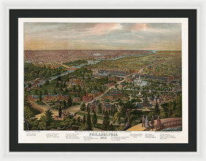 Old Map Of Philadelphia 1876 - Framed Print