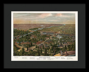 Old Map Of Philadelphia 1876 - Framed Print