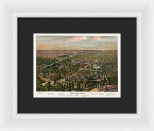 Old Map Of Philadelphia 1876 - Framed Print