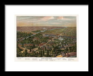 Old Map Of Philadelphia 1876 - Framed Print