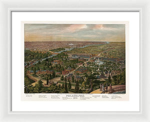 Old Map Of Philadelphia 1876 - Framed Print