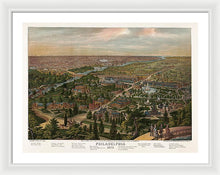 Load image into Gallery viewer, Old Map Of Philadelphia 1876 - Framed Print