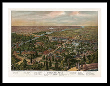 Load image into Gallery viewer, Old Map Of Philadelphia 1876 - Framed Print