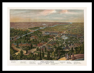 Old Map Of Philadelphia 1876 - Framed Print