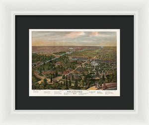 Old Map Of Philadelphia 1876 - Framed Print