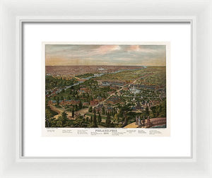 Old Map Of Philadelphia 1876 - Framed Print