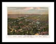 Load image into Gallery viewer, Old Map Of Philadelphia 1876 - Framed Print