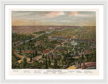 Load image into Gallery viewer, Old Map Of Philadelphia 1876 - Framed Print