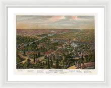 Load image into Gallery viewer, Old Map Of Philadelphia 1876 - Framed Print