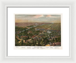 Old Map Of Philadelphia 1876 - Framed Print