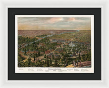 Load image into Gallery viewer, Old Map Of Philadelphia 1876 - Framed Print