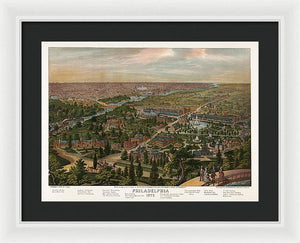 Old Map Of Philadelphia 1876 - Framed Print