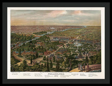 Load image into Gallery viewer, Old Map Of Philadelphia 1876 - Framed Print