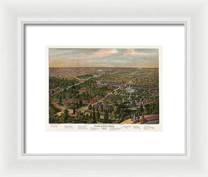 Old Map Of Philadelphia 1876 - Framed Print