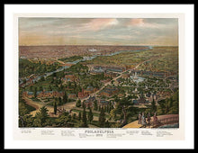 Load image into Gallery viewer, Old Map Of Philadelphia 1876 - Framed Print