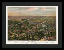 Load image into Gallery viewer, Old Map Of Philadelphia 1876 - Framed Print