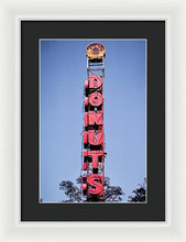 Load image into Gallery viewer, Photo Of A Giant Donuts Neon Sign - Framed Print