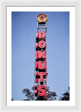 Load image into Gallery viewer, Photo Of A Giant Donuts Neon Sign - Framed Print