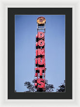 Load image into Gallery viewer, Photo Of A Giant Donuts Neon Sign - Framed Print