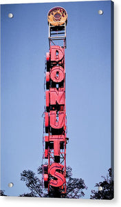 Photo Of A Giant Donuts Neon Sign - Acrylic Print