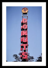 Load image into Gallery viewer, Photo Of A Giant Donuts Neon Sign - Framed Print