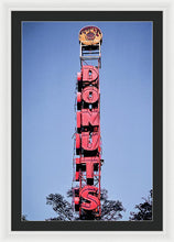 Load image into Gallery viewer, Photo Of A Giant Donuts Neon Sign - Framed Print