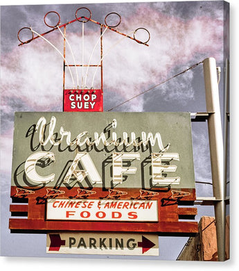 Photo Of A Roadside Cafe Sign - Canvas Print