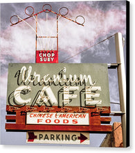 Load image into Gallery viewer, Photo Of A Roadside Cafe Sign - Canvas Print