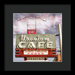 Photo Of A Roadside Cafe Sign - Framed Print